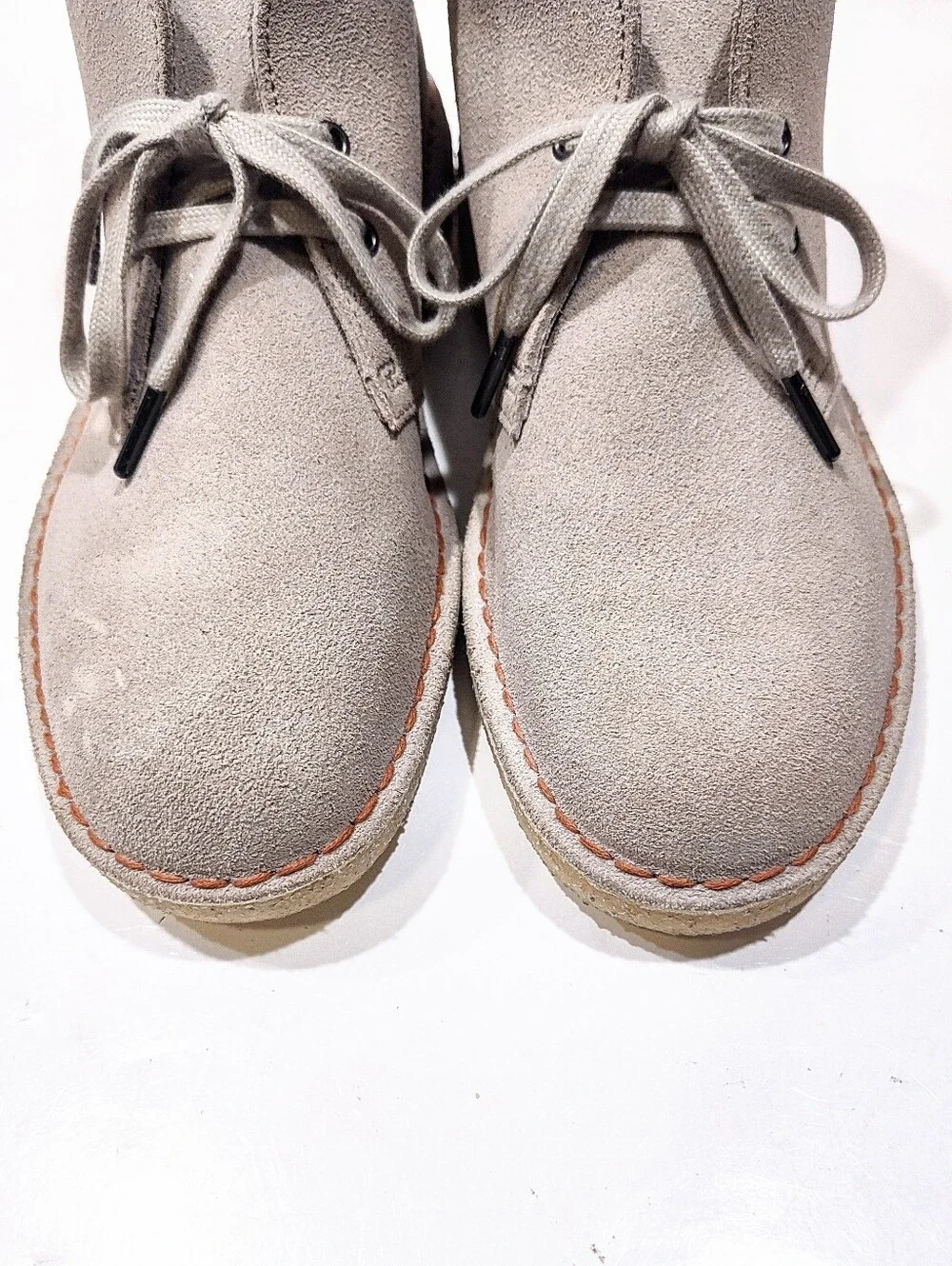 Clarks Originals Desert Boot Premium C.F. Stead Suede Sand Beige Mens US 9.5 M